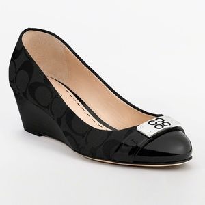 🚨SALE! Coach Meryl black wedges 7.5